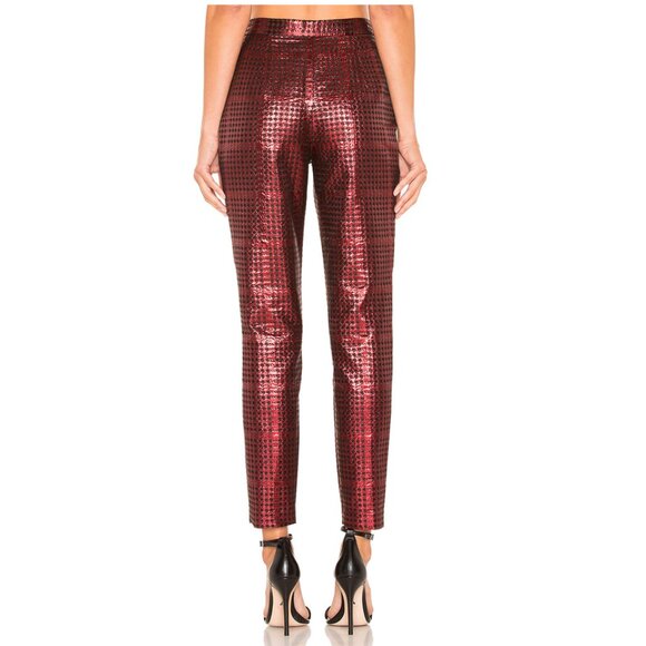 Revolve NBD x Naven Red & Black Metallic High Rise Pants - Picture 3 of 9
